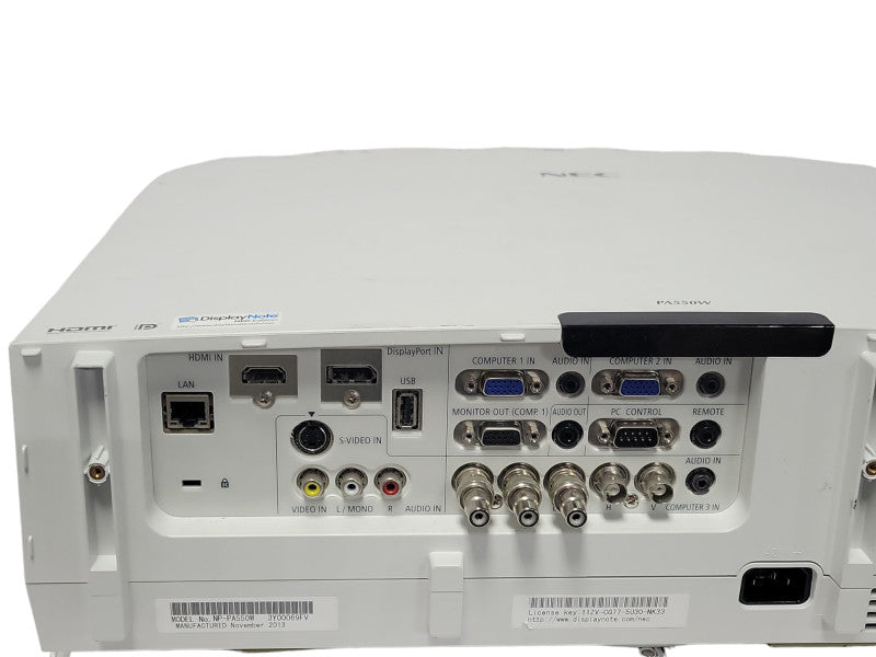 NEC NP-PA550W WXGA 3LCD Widescreen Projector 5500 Lumen 2183 Lamp Hours _