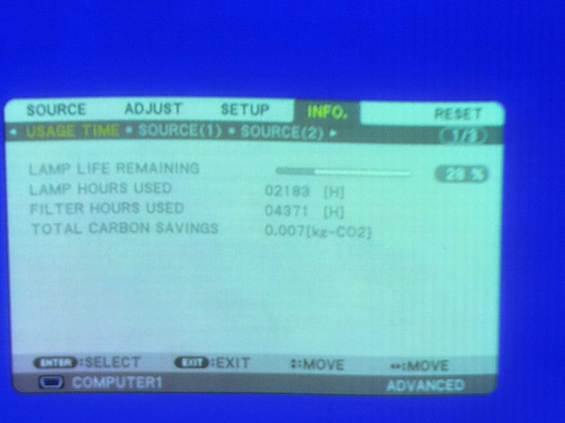 NEC NP-PA550W WXGA 3LCD Widescreen Projector 5500 Lumen 2183 Lamp Hours _
