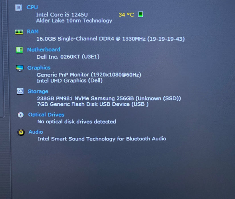 Dell Latitude 5430 Core i5-1245U 1.60GHz 16GB RAM 256GB SSD No Power Adapter