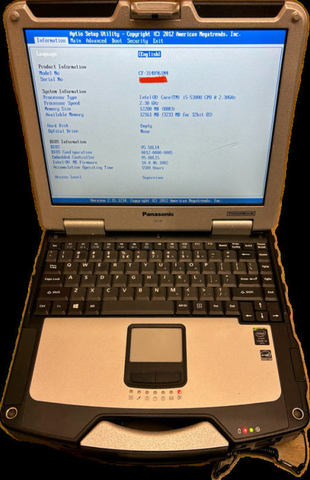 Panasonic ToughBook CF-31 TOUCH i5-5300U 12GB RAM No HDD 5580Hrs! READ