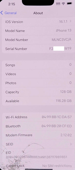 Apple iPhone 13 Pro 128GB - READ  _