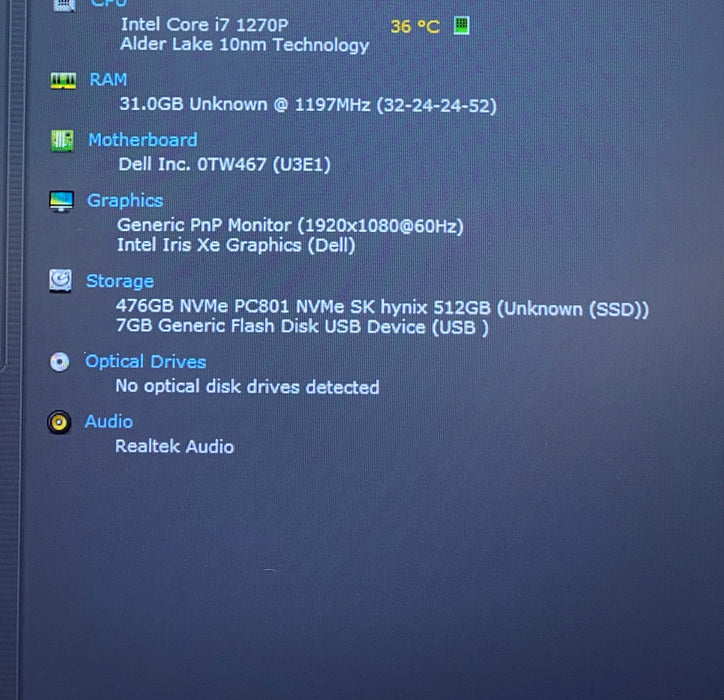 Dell Latitude 7430 Core i7-1270P 2.20GHz 32GB RAM 512GB SSD READ!