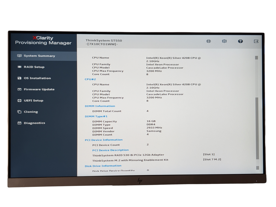 Lenovo ThinkSystem ST550 2x Intel Xeon SILVER 4208, 64GB RAM