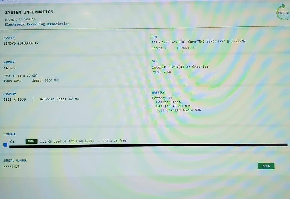 Lenovo ThinkPad E15 Gen 2 Core i5-1135G7 16GB RAM 256G SSD