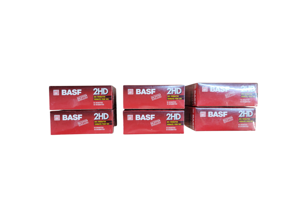 Lot of 6x - BASF 2HD Dos Formatted 1.44MB High Density