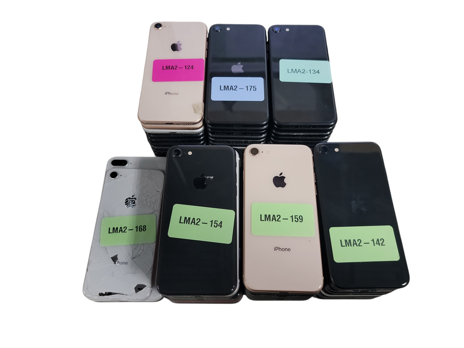 Lot of 63x Apple iPhones 8 / SE 2 [A1897 - A2275 | B/C Condition][LMA2-3]