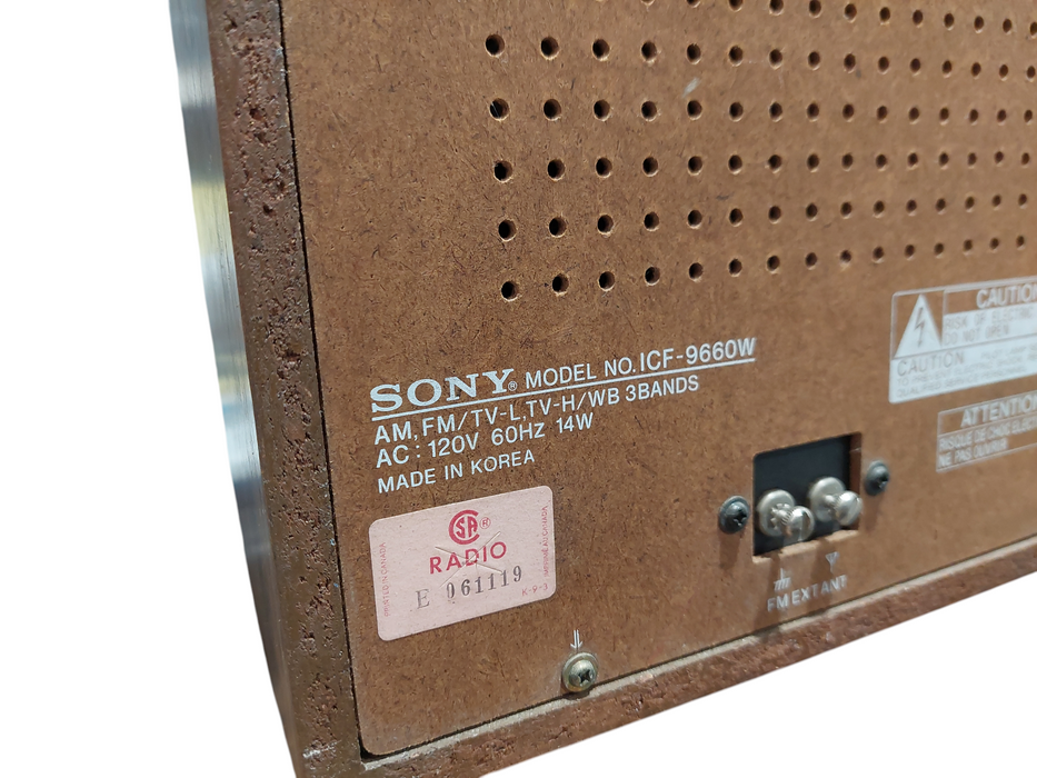 Sony Vintage Stereo AM/FM/TV-L,TV-H/WB 3Bands Model: ICF-9660W