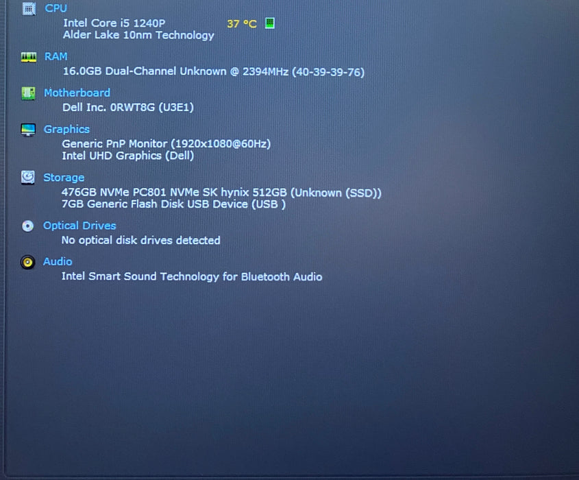 Dell Latitude 5431 i5-1240P 16GB RAM 512GB SSD No Power Adapter READ!