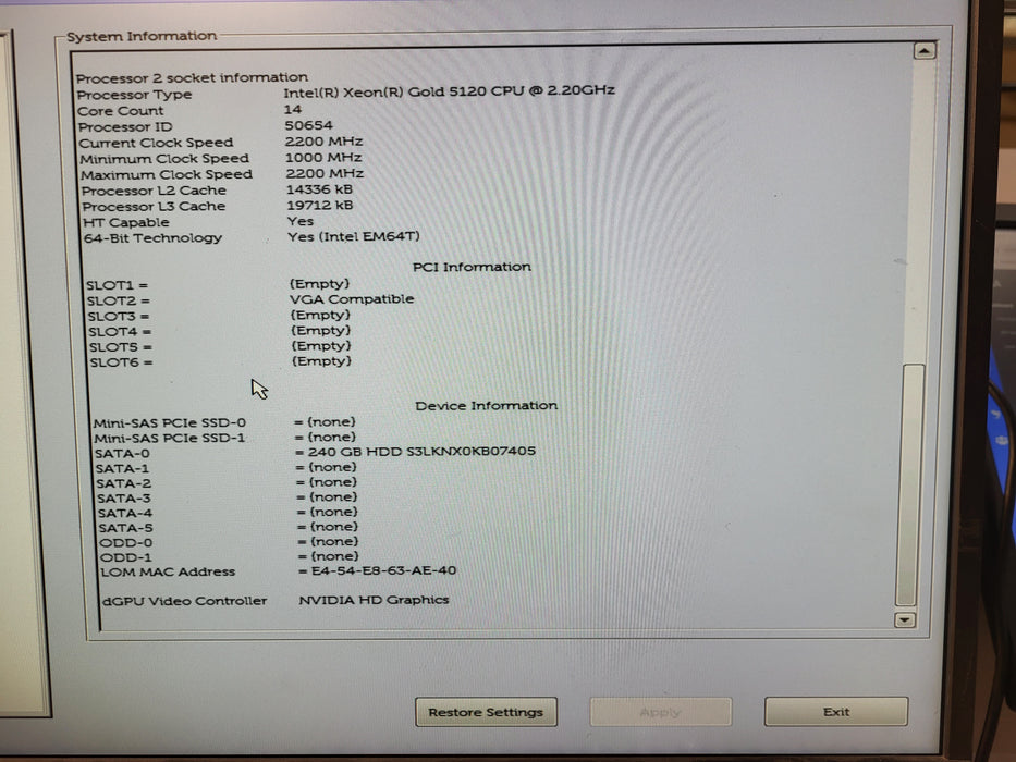 DELL Precision 7820 2x Xeon GOLD 5210 @ 2.2GHz 32GB DDR4 240GB SSD P2000 GPU