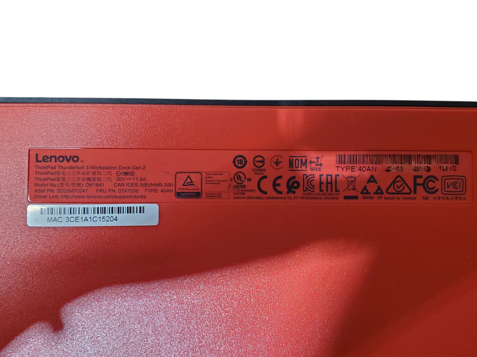 Lenovo ThinkPad Thunderbolt 3 Workstation Dock Gen 2 w/ 135W PWR | 40AN