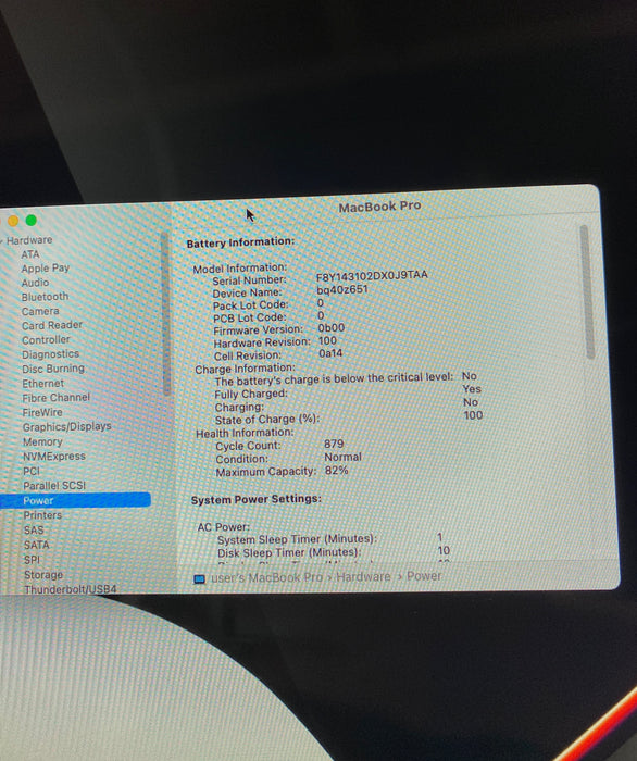 Apple MacBook Pro 16" M1 Pro 2021 32GB RAM 512GB SSD Faulty Screen READ!