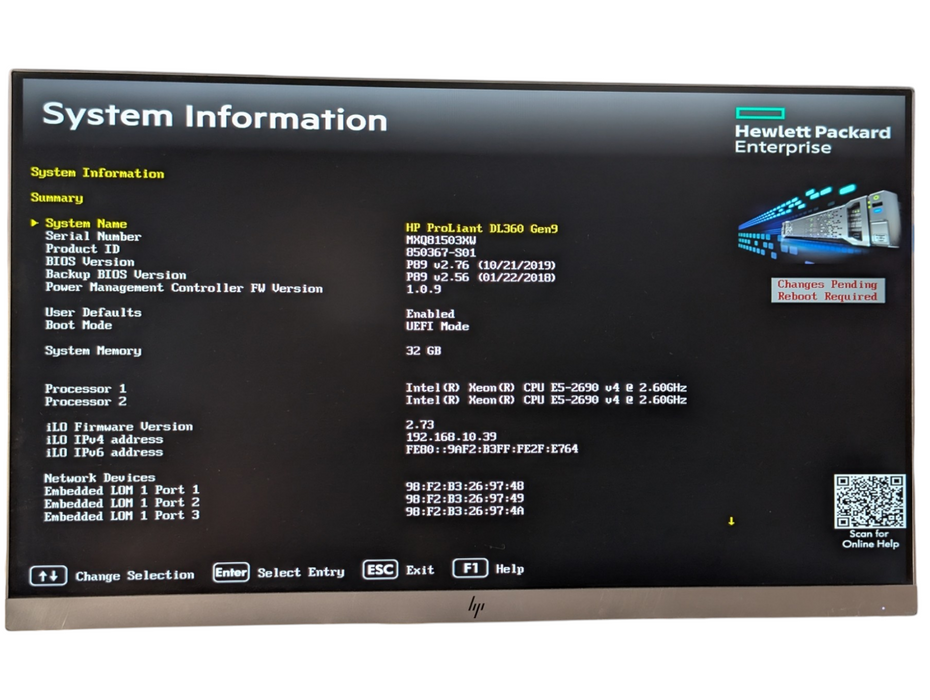 HPE ProLiant DL360 Gen9 2x Intel Xeon E5-2690 v4 32GB RAM
