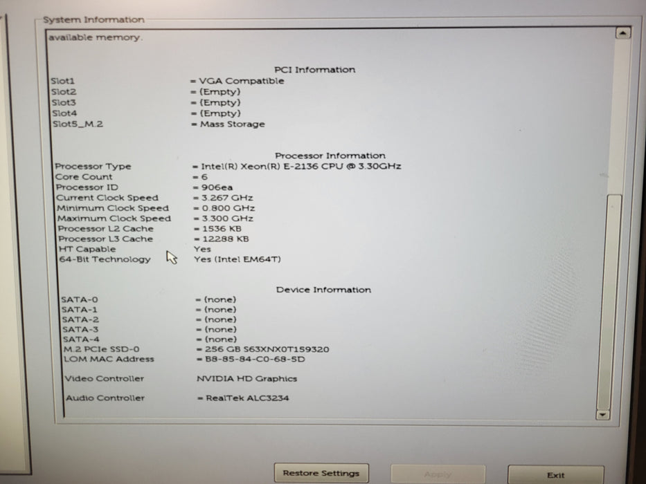 Dell Precision 3630 Tower Xeon E-2146G 3.5 GHz 16GB RAM 256GB SSD P2000 GPU
