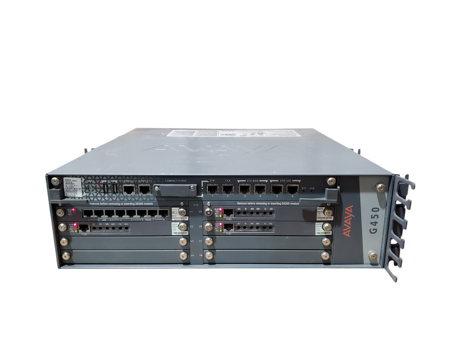 Avaya G450 Media Gateway with MB450 Module w/ 4x Cards *READ*