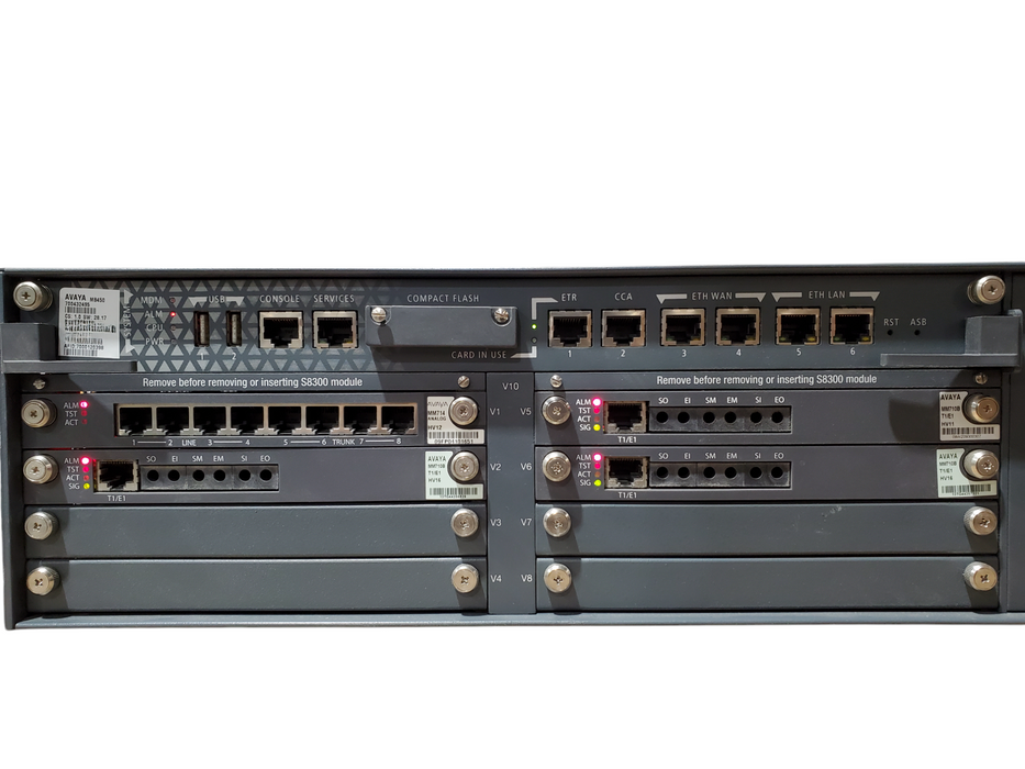 Avaya G450 Media Gateway with MB450 Module w/ 4x Cards *READ*