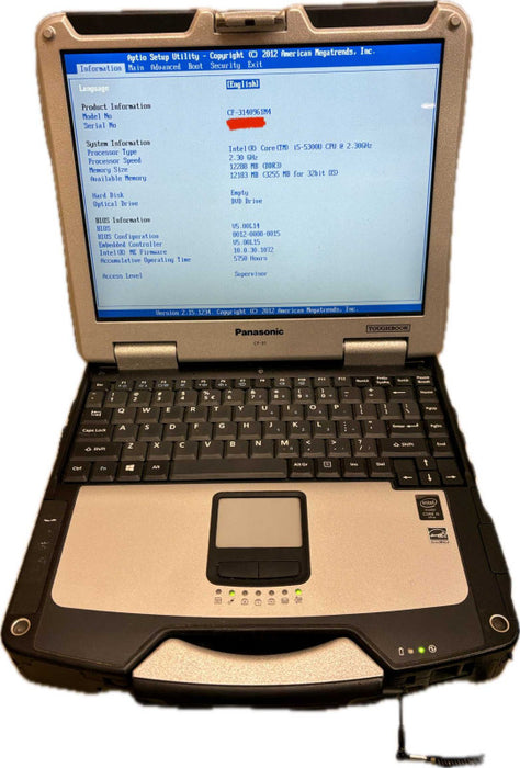 Panasonic ToughBook CF-31 TOUCH i5-5300U 12GB RAM No HDD 5750Hrs READ