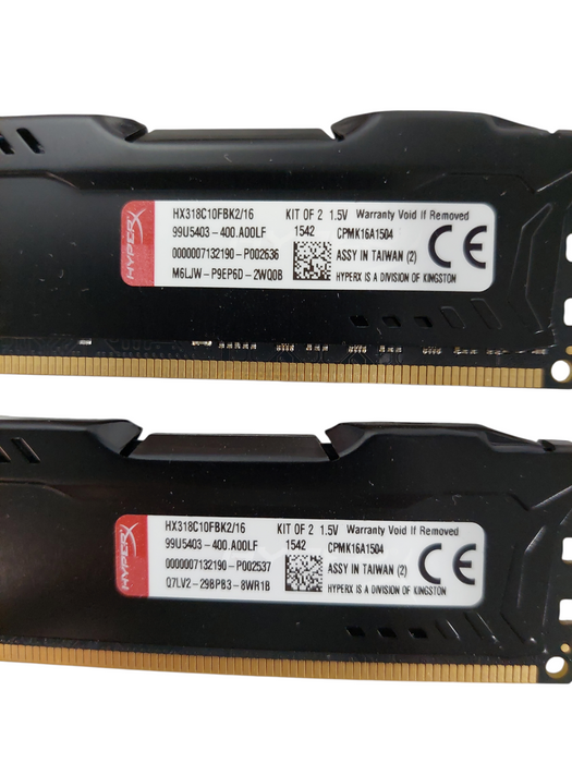 2-Kingston Ram DDR3 16GB Hyper X Fury HX318C10FBK2/16 Kit of 2 99U5403-400.A00LF