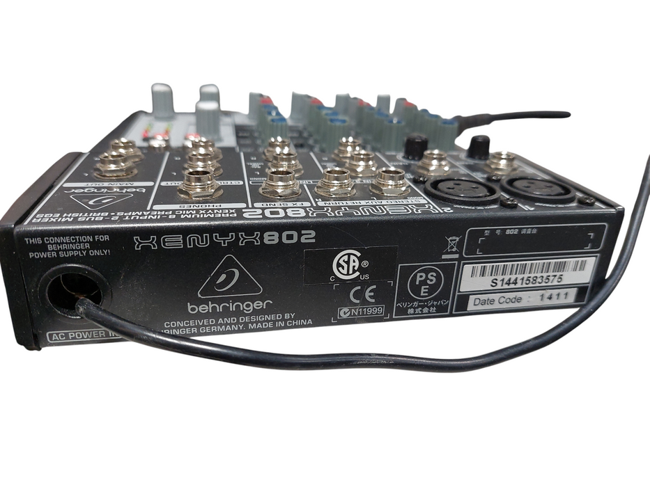XENYX 802 Premium 8-Input 2-Bus Mixer xenyx Mic PreAmps British EQS