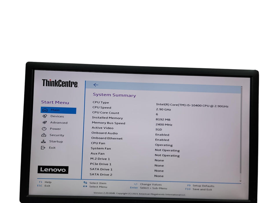 Lenovo ThinkCentre M70s  SFF i5 - 10400 @ 2.90GHz 8GB DDR4 Ram No HDD