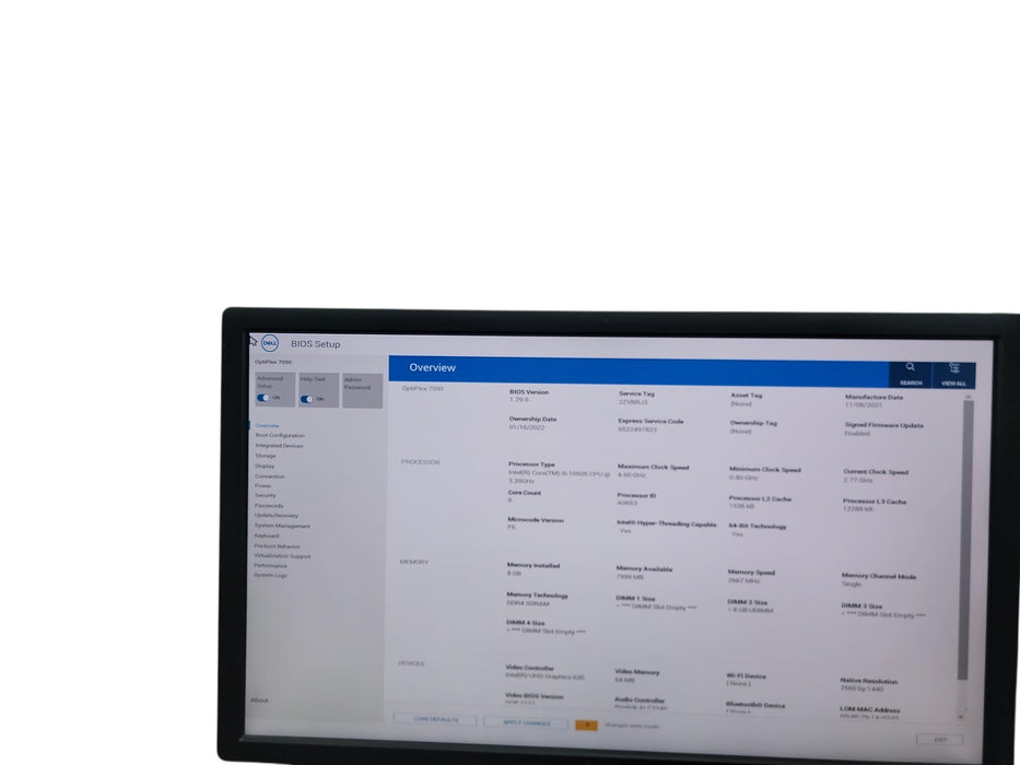 Dell Optiplex 7090 SFF i5 - 10505 @ 3.20GHz 8GB DDR4 Ram No HDD