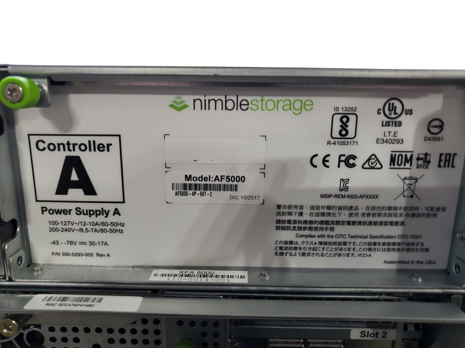Nimble Storage AF5000 / Supermicro X10DRS-4U-NS021 w/ 2x Nodes 2x1000W