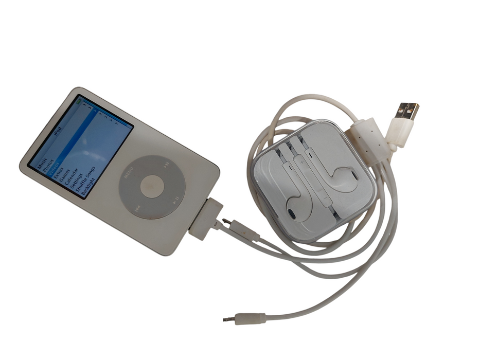 Apple Ipod 80GB Model: A1136 with Apple Earbuds and charge cable