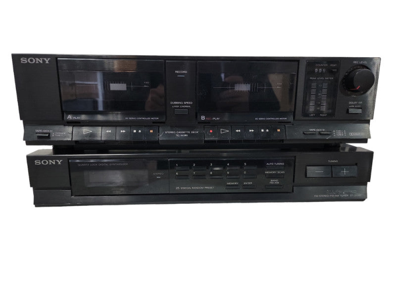 SONY  STEREO TUNER ST-JX28 and Sony TC-W285 Dolby NR Stereo Dual Cassette Deck