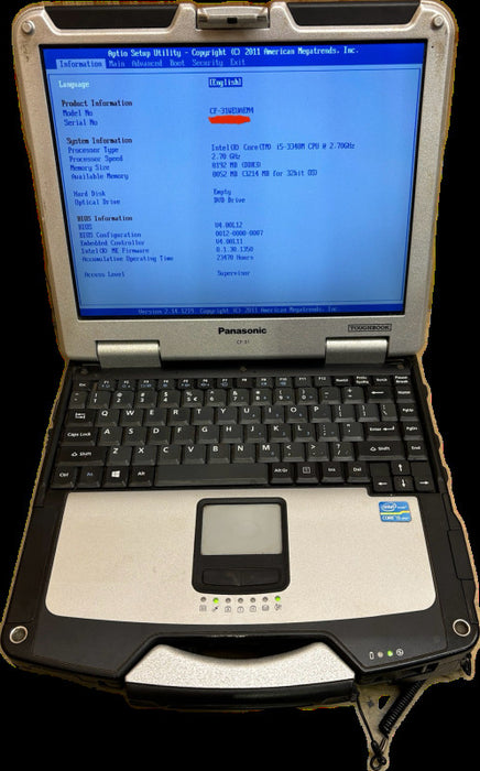 Panasonic ToughBook CF-31 TOUCH i5-3340M 8GB RAM No HDD 23470Hrs. READ