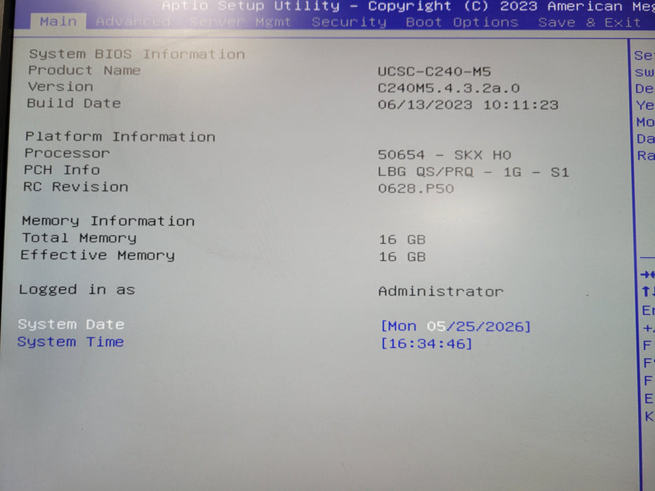 Cisco UCS C240 M5 Intel Xeon GOLD 6142 @ 2.60GHz 16GB RAM 12G RAID