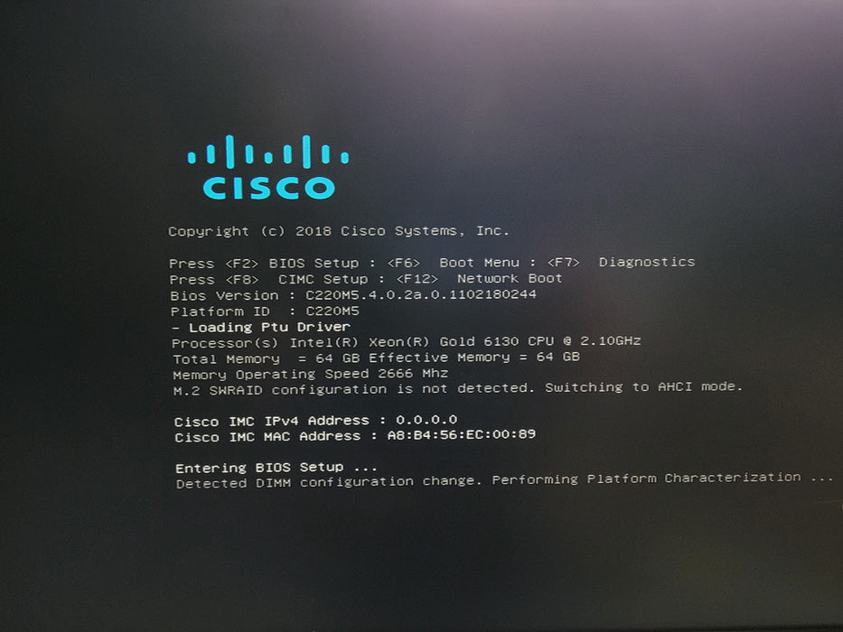 Cisco C220 M5 1U server 2x Intel Xeon GOLD 6130 2.10GHz, 64GB RAM, 10x 2.5"