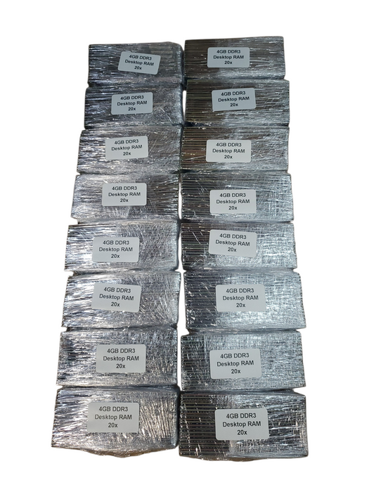 Lot of 320x, Assorted Non Heat Sink 4GB DDR3 Desktop RAM