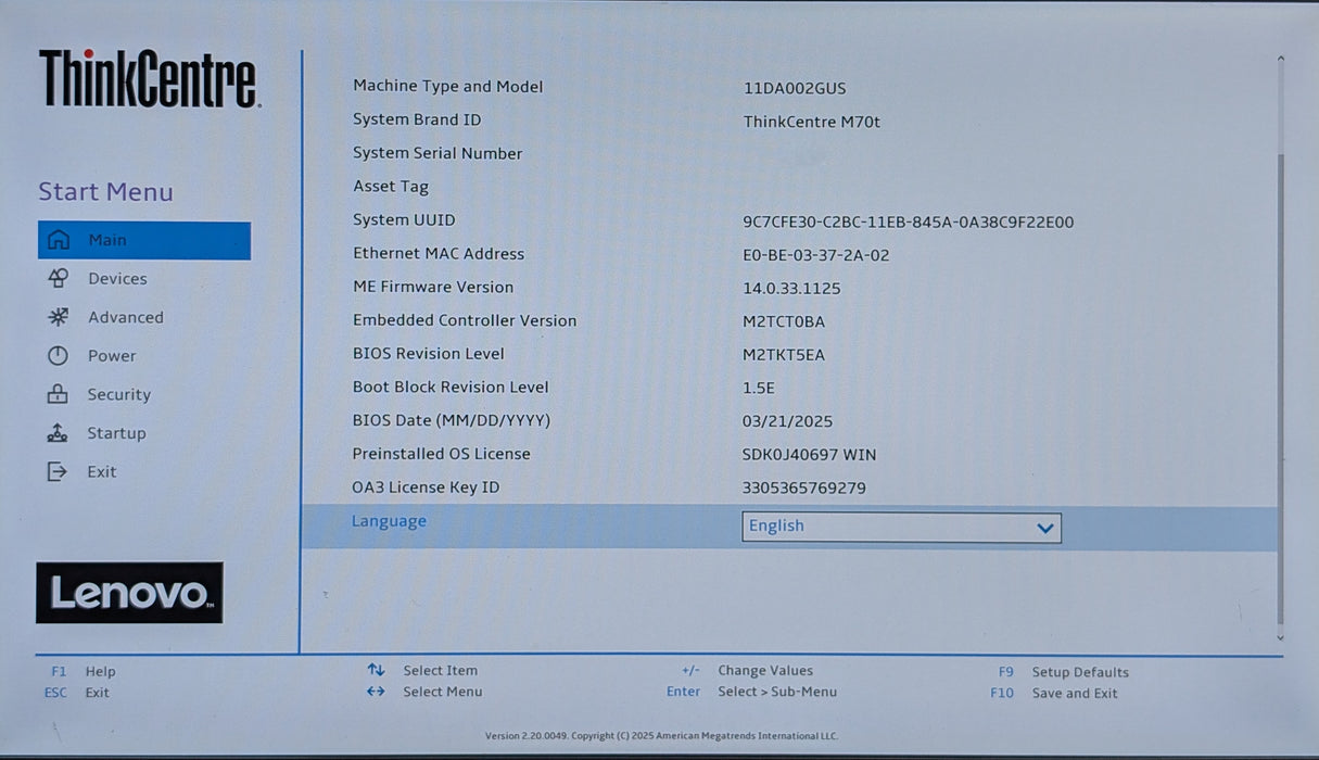 Lenovo ThinkCentre M70t, i5-10400 2.90GHz, 16GB DDR4, 256GB NVMe