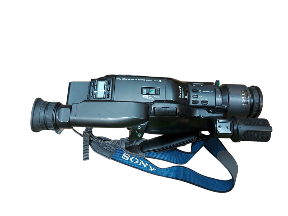 Sony CCD-F501 Video8 Handycam Camcorder W/ Ac Power, Batt., Bag, Strap