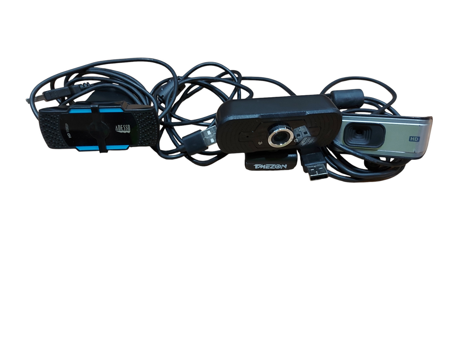 Lot 3x Assorted Webcam 1080p HD | Adesso | TMEZON | USB 2.0 - Read Description