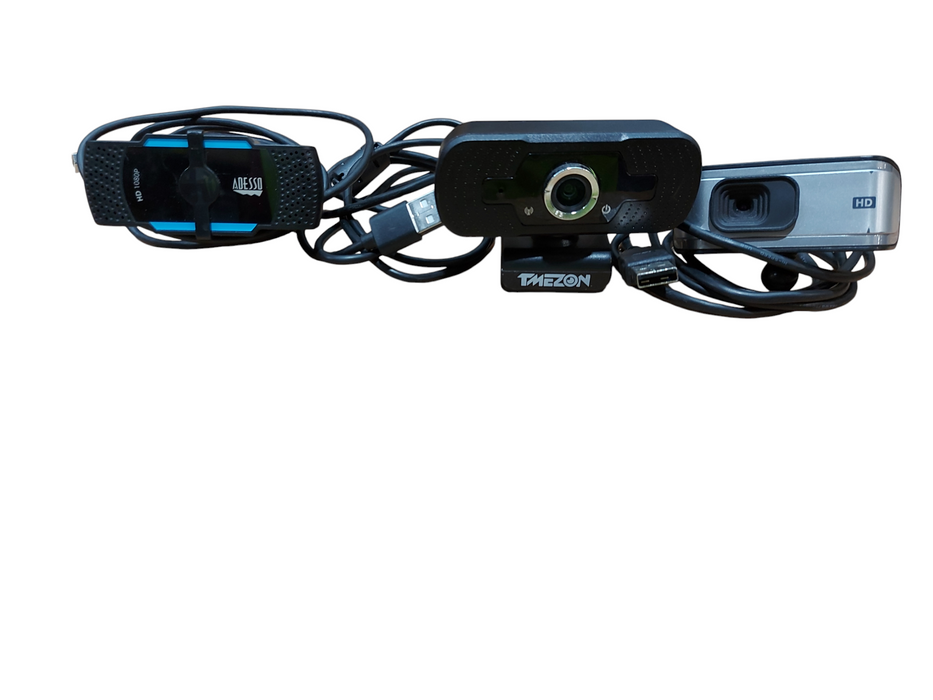 Lot 3x Assorted Webcam 1080p HD | Adesso | TMEZON | USB 2.0 - Read Description