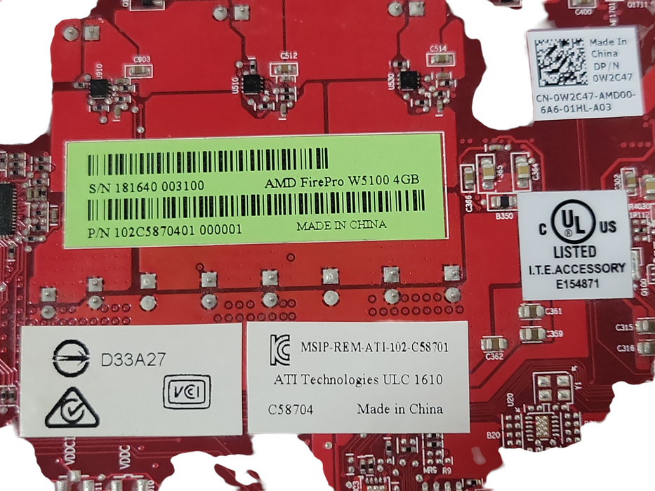 Dell AMD FirePro W5100 4GB GDDR5 Graphics Card 4x DP Ports