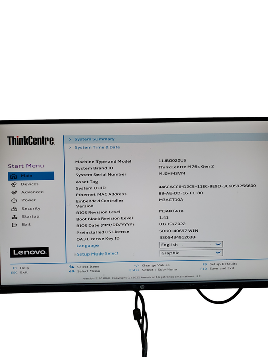 Lenovo ThinkCentre M75s Gen2 AMD Ryzen 7 Pro 4750G NO-HDD/SSD