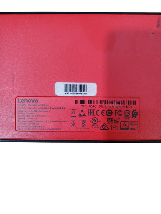 Lot 3x Lenovo ThinkPad Thunderbolt 3 Dock Type 40AC w/ 135w Adapter