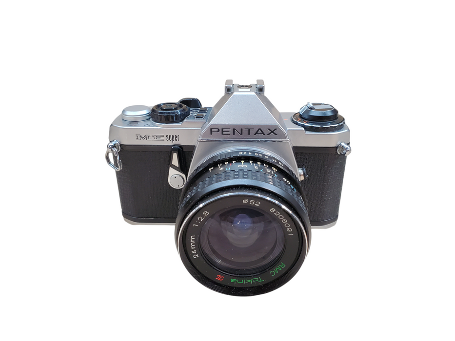 Pentax ME Super 35mm SLR Film Camera w/ 24mm Lens *READ*