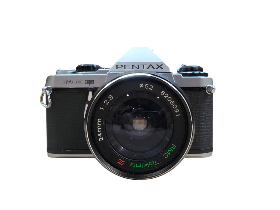 Pentax ME Super 35mm SLR Film Camera w/ 24mm Lens *READ*