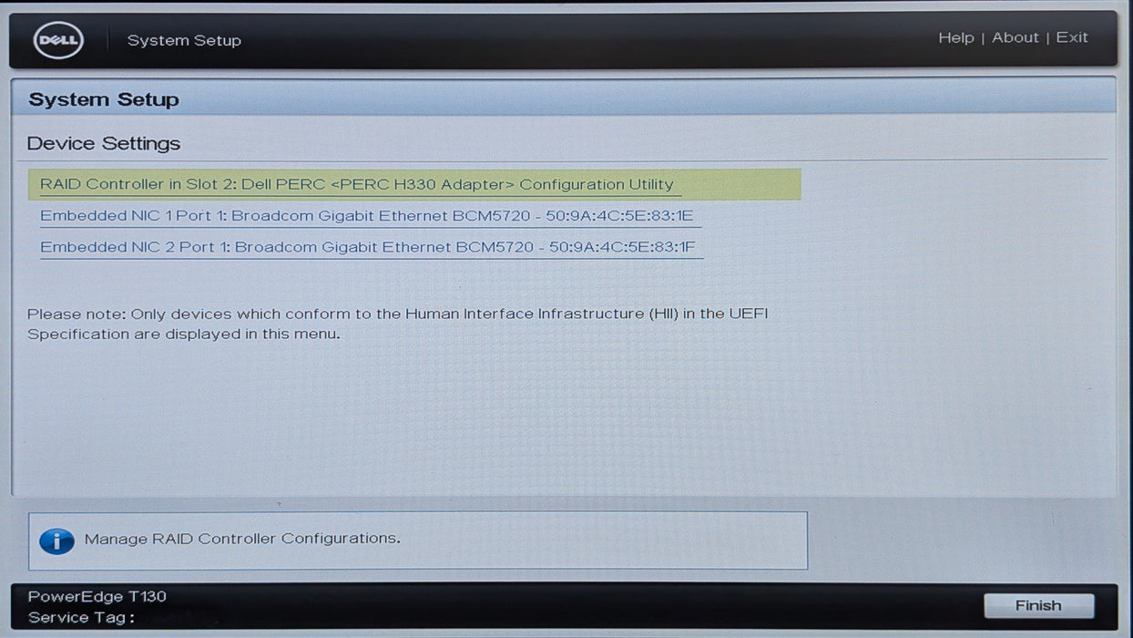 Dell PowerEdge T130, Xeon E3-1220v5 3.00GHz, 16GB DDR4, No HDD, PERC H330