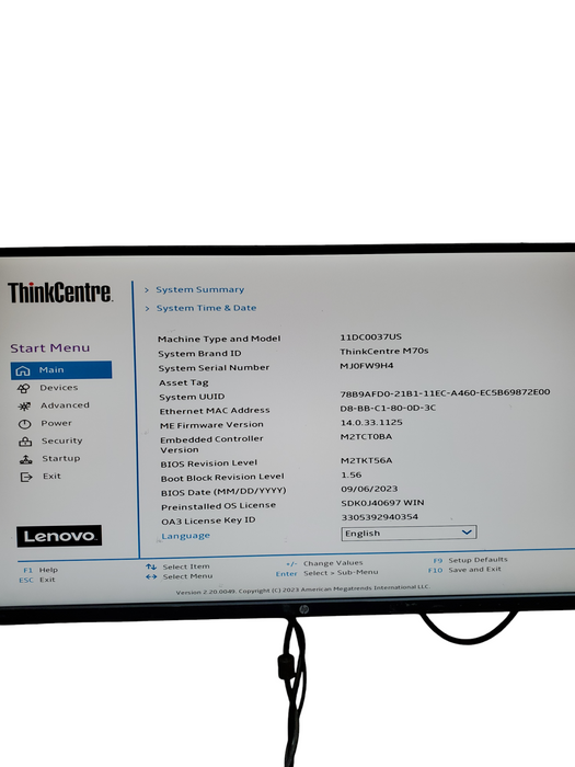 Lenovo ThinkCentre M70s SFF Intel i5-10400 8GB RAM 256GB NVMe