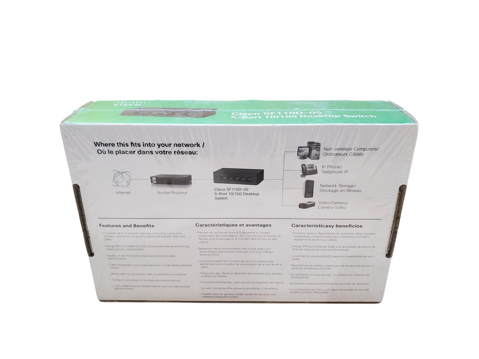 New - Cisco SF110D-05 5-Port 10/100 Desktop Switch