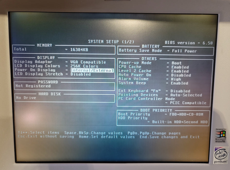 Vintage Toshiba Satellite Pro 440CDX Pentium MMX  16MB RAM NO HDD w/ manual !