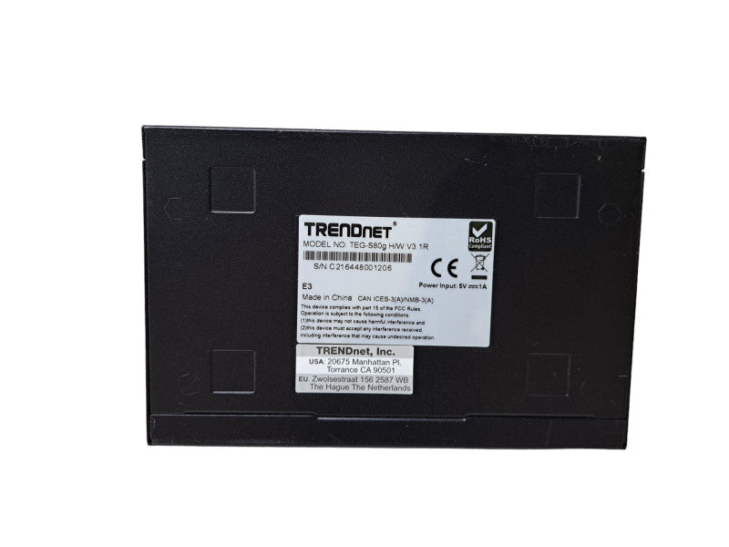 TRENDnet GREENnet TEG-S80G 8-Port Unmanaged Gigabit Ethernet Switch