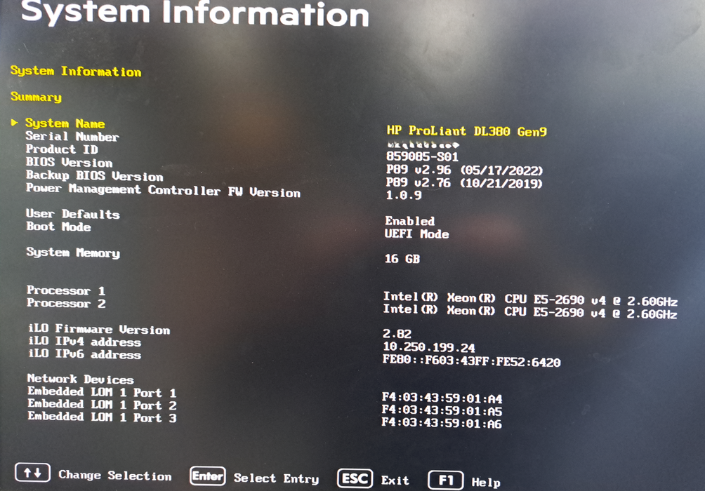 HP ProLiant DL380 Gen9 | 2x Xeon E5 2690 V4 | 16GB DDR4 | P440ar | 2x 800w PSU