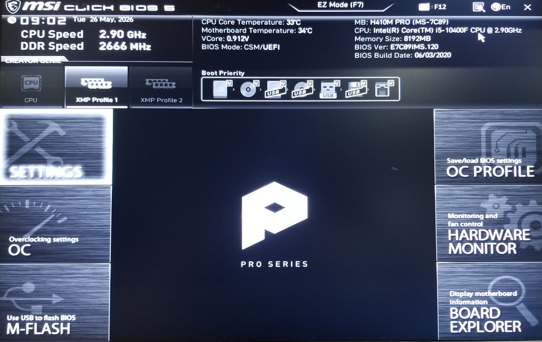 Custom pc w/ MSi H410M Core i5-10400F 8GB RAM No HDD