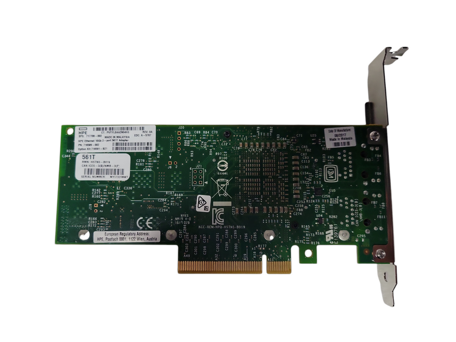 HP 717708-002 SPS-PCA NIC G2x8 2P 10G 2-Port 561T Network Adapter (716589-002)