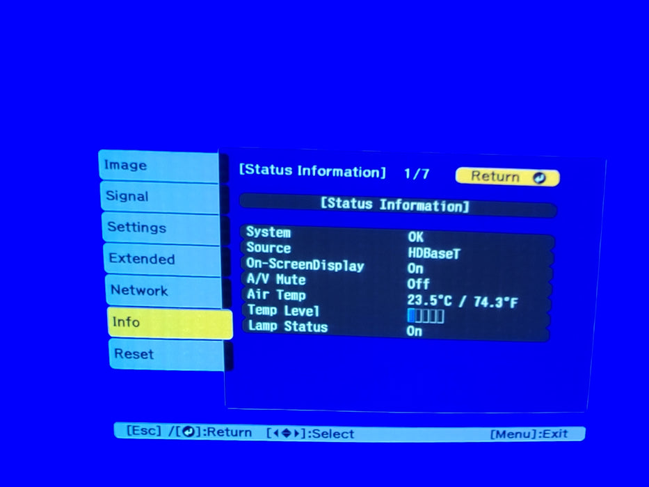 Epson PowerLite 5535U WUXGA 3LCD Projector 242 Lamp Hrs, No Remote