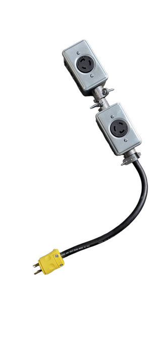 Leviton NEMA 5-20P to Dual L6-20R 20A 250V Power Adapter Splitter Cord